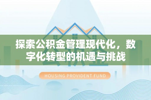 莘县探索公积金管理现代化，数字化转型的机遇与挑战