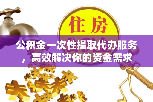 莘县公积金一次性提取代办服务，高效解决你的资金需求