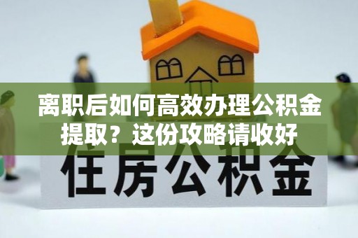 莘县离职后如何高效办理公积金提取？这份攻略请收好