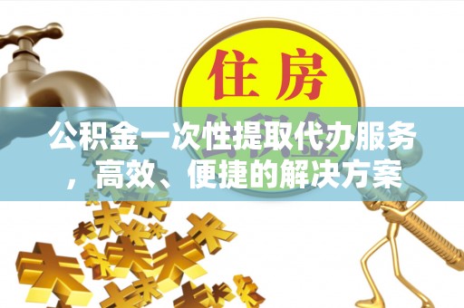 莘县公积金一次性提取代办服务，高效、便捷的解决方案