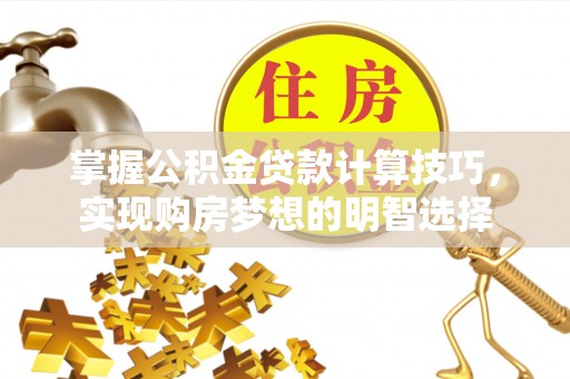 莘县掌握公积金贷款计算技巧，实现购房梦想的明智选择