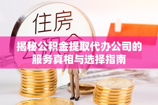莘县揭秘公积金提取代办公司的服务真相与选择指南