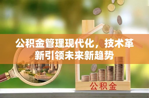 莘县公积金管理现代化，技术革新引领未来新趋势