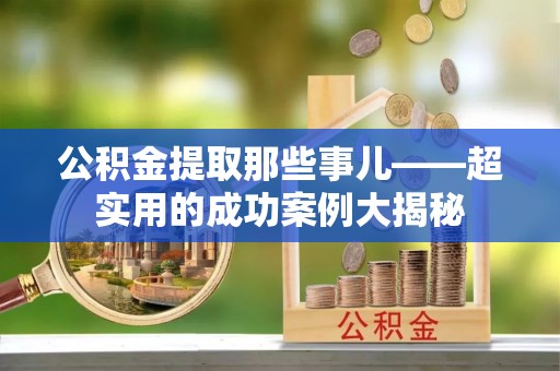 莘县公积金提取那些事儿——超实用的成功案例大揭秘