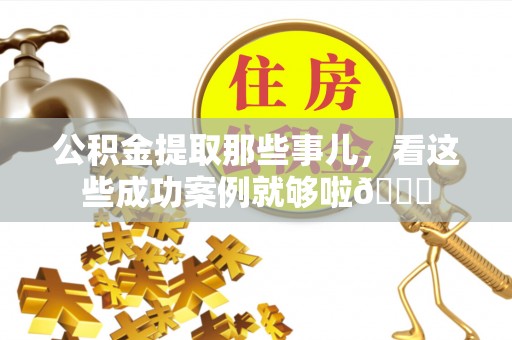 莘县公积金提取那些事儿，看这些成功案例就够啦😎