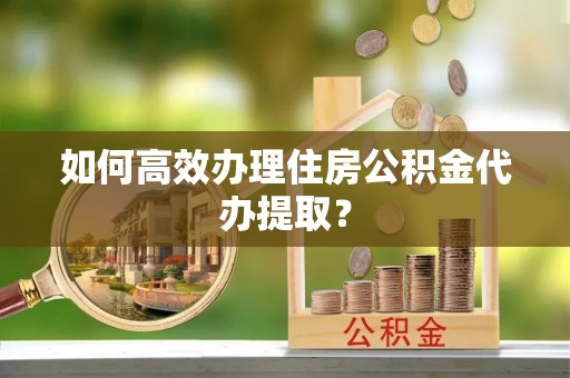 莘县如何高效办理住房公积金代办提取？