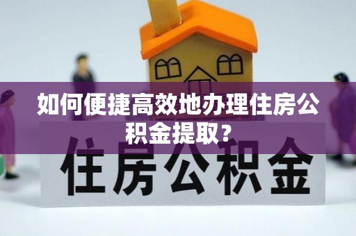 莘县如何便捷高效地办理住房公积金提取？